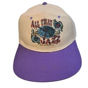 All That Jazz New Orleans LA Hat‎ Purple Brim Adjustable Baseball Cap